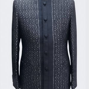 เสื้อสูทพระราชทานไหมมัดหมี่ลายพื้นเมือง แขนยาว ทรงสุภาพ